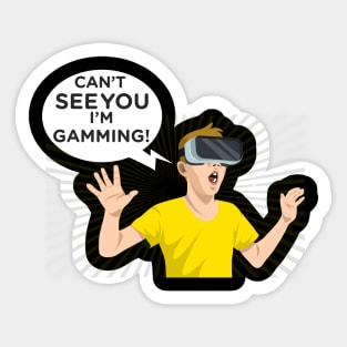 funny headset cant see you im gaming Sticker